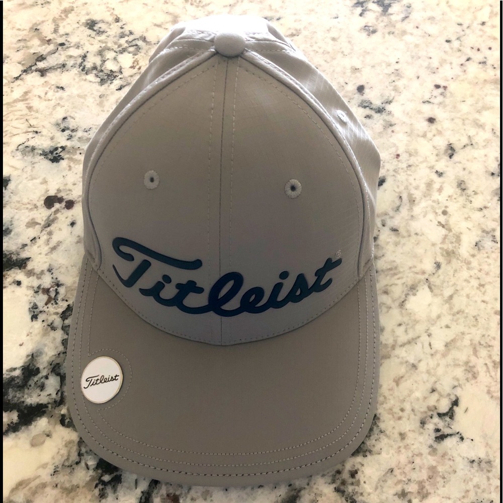 Titleist Grey Hat with Navy Blue Script